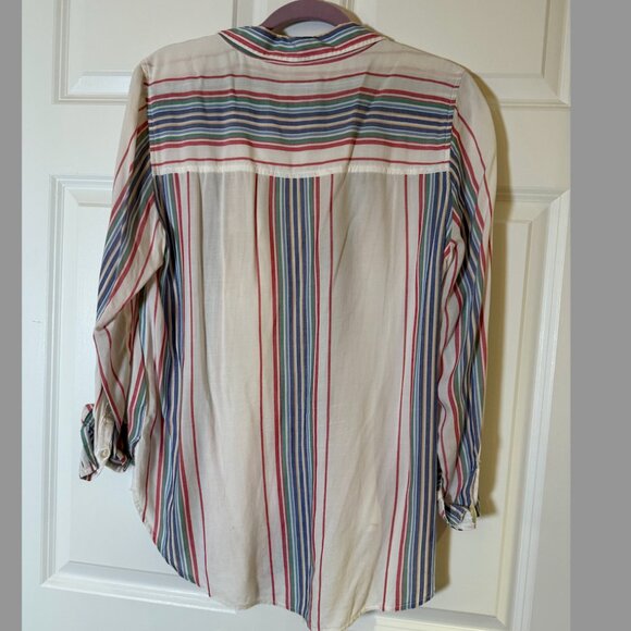 Striped Button-Up Blouse - Picture 2 of 5